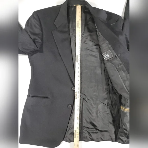 Loro Piana Saks Fifth Avenue Blazer 46L Black 100% Cashmere Sport Coat Jacket